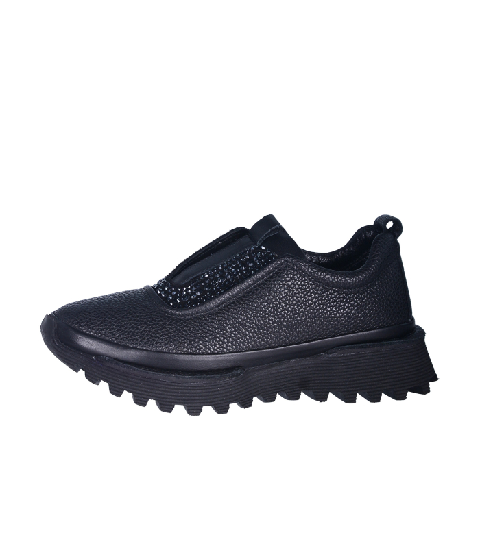 Čierne slip on tenisky s kamienkami G523 170
