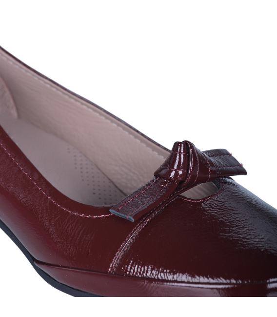 Bordové elegantné poltopánky s ozdobou P046 5632