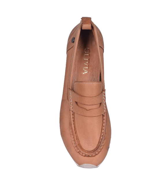 Škoricová slip on mokasíny D24YA-165