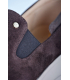 Hnedé slip on mokasíny s brúsenej kože DTE054