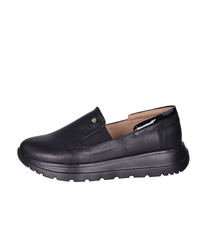Čierne kožené slip on mokasíny DTE054