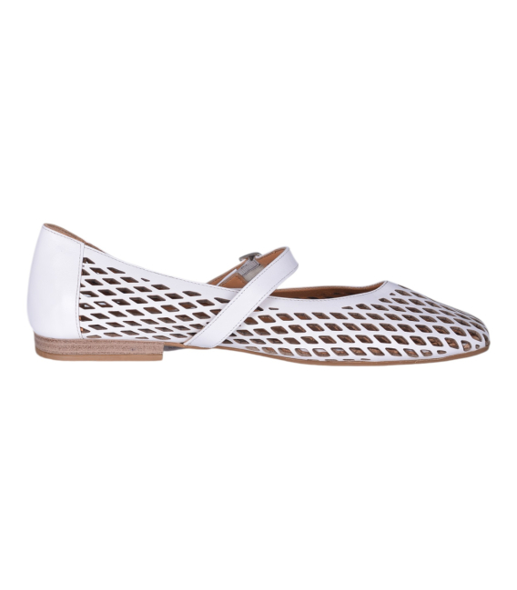 Dámske biele lodičky so sieťovaným vzorom G064 00301 col. 6012