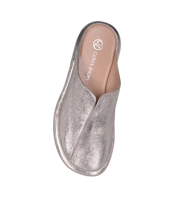 Dámske uzavreté zlaté šľapky 16-1229