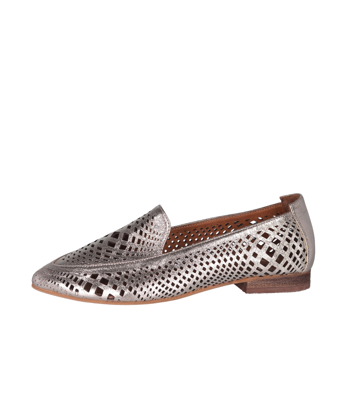 Zlaté perforované polobotky P291 901