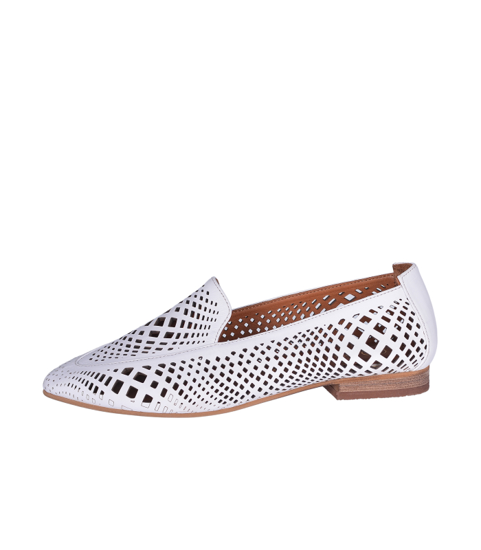 Bílé perforované polobotky P291 901