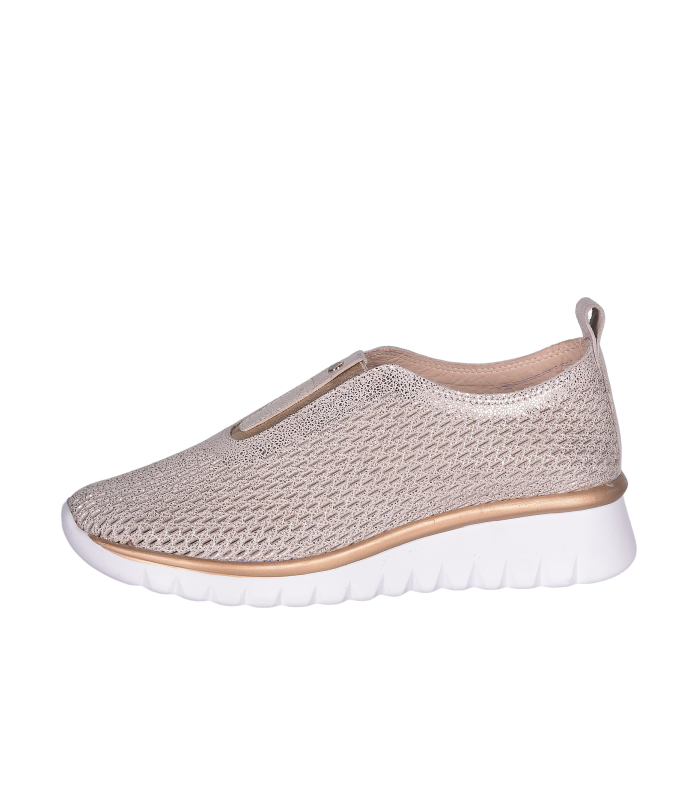 Dámske perforované zlaté slip on tenisky 2763