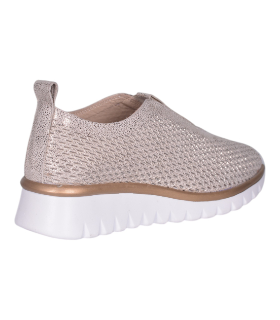 Dámske perforované zlaté slip on tenisky 2763