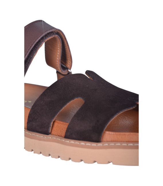 Dámske šľapky na suchý zips 2755 brown