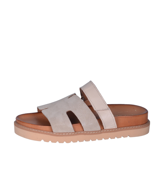 Dámske béžové šľapky na suchý zips 2755 beige