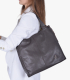 Hnedá kožená shopper kabelka Marianna