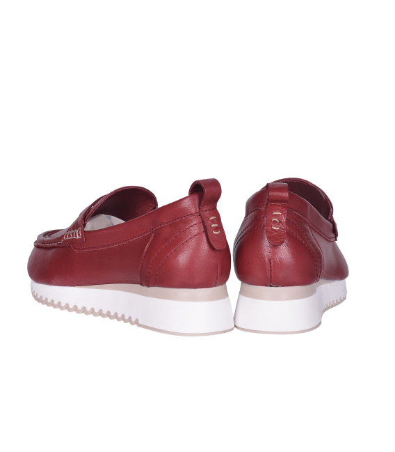 Bordové slip on mokasíny D24YA-165