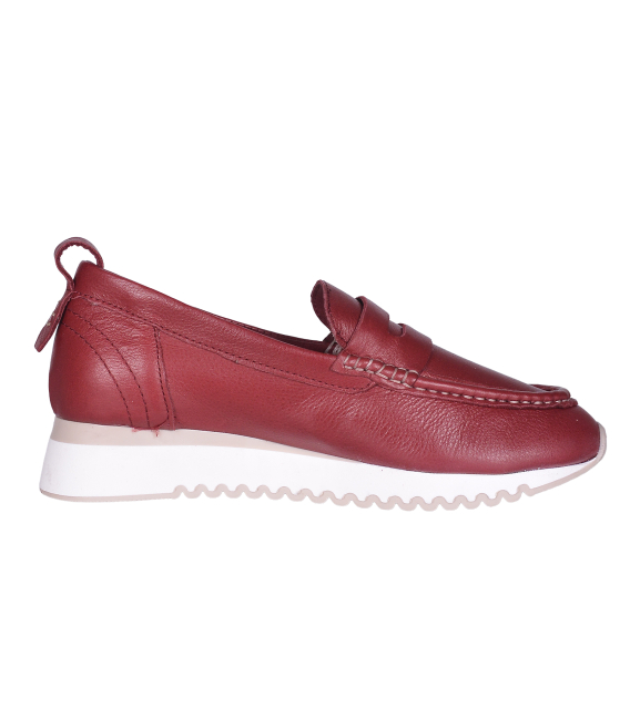 Bordové slip on mokasíny D24YA-165