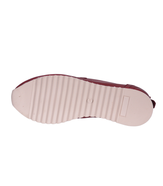 Bordové slip on mokasíny D24YA-165