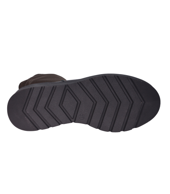 Hnedé kožené členkové čižmy na zips 2406