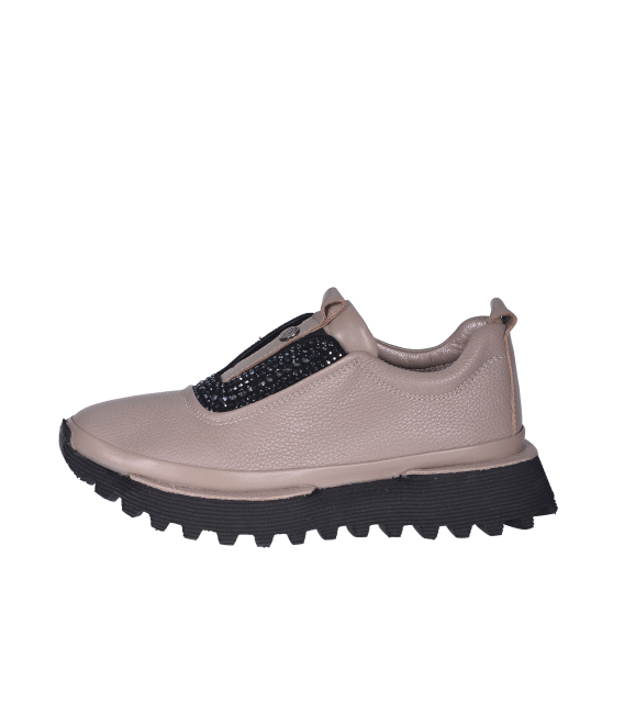 Béžové slip on tenisky s kamienkami G523 170