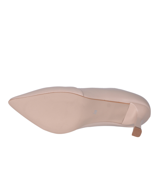 Komfortné béžové kožené lodičky 861-7033N