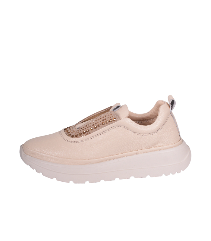 Béžové slip on tenisky s kamínky na podešvi unica 1012796