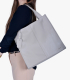 Sivá kožená shopper kabelka Marianna