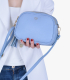 Dámska modrá kožená crossbody kabelka Laura