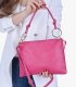 Dámska kožená crossbody fuxiová kabelka Karin