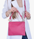 Dámska kožená crossbody fuxiová kabelka Karin
