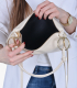 Dámska kožená crossbody béžová kabelka Karin