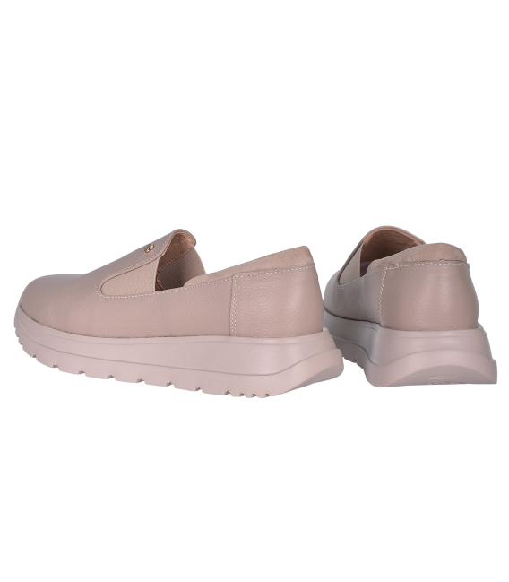 Kapučínové kožené slip on mokasíny DTE054