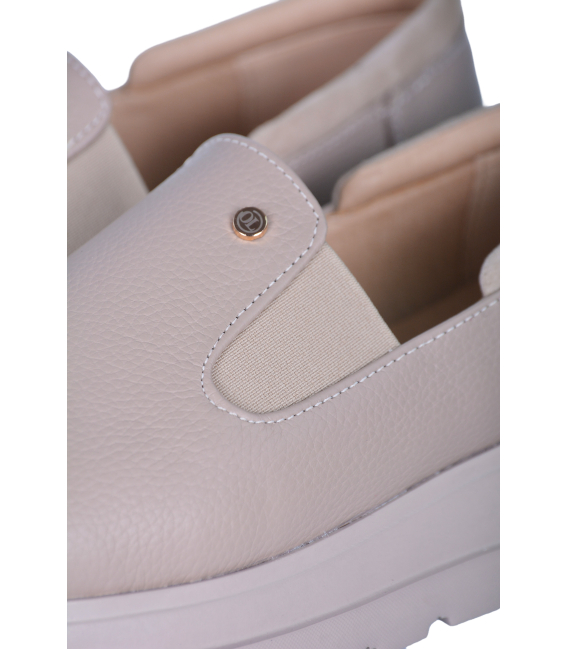 Kapučínové kožené slip on mokasíny DTE054