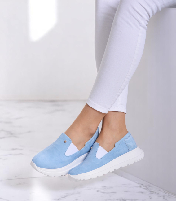 Modré slip on mokasíny DTE054