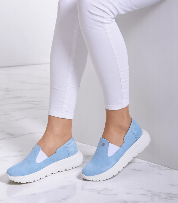Modré slip on mokasíny DTE054