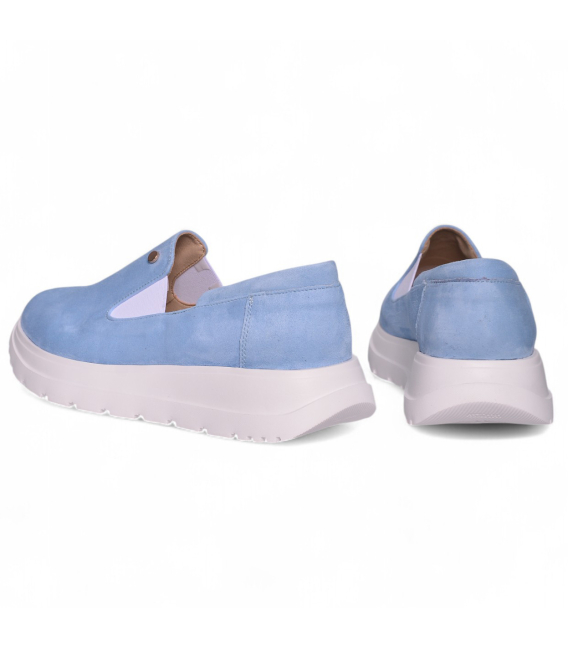 Modré slip on mokasíny DTE054