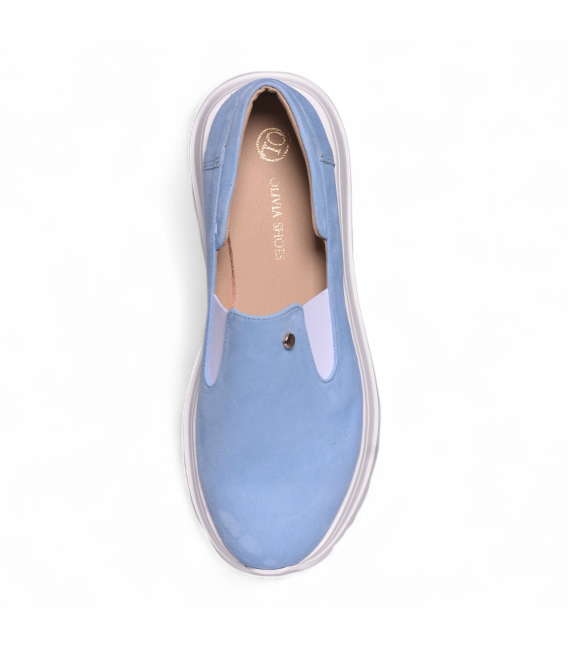 Modré slip on mokasíny DTE054