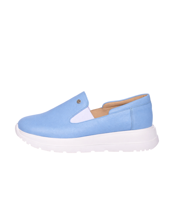 Modré kožené slip on mokasíny DTE054