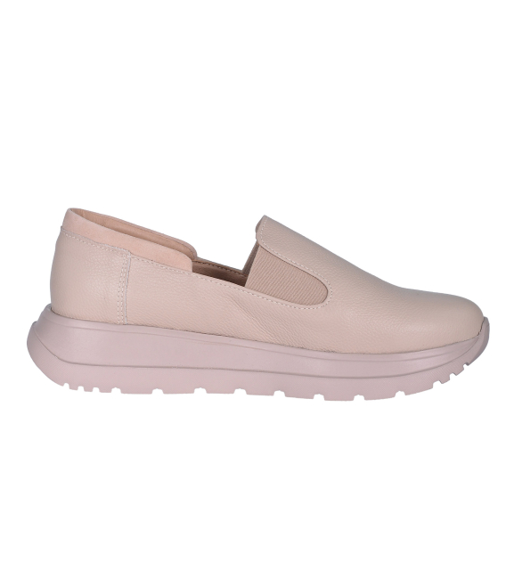 Béžové kožené slip on mokasíny DTE054
