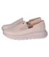 Béžové kožené slip on mokasíny DTE054