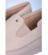 Béžové kožené slip on mokasíny DTE054