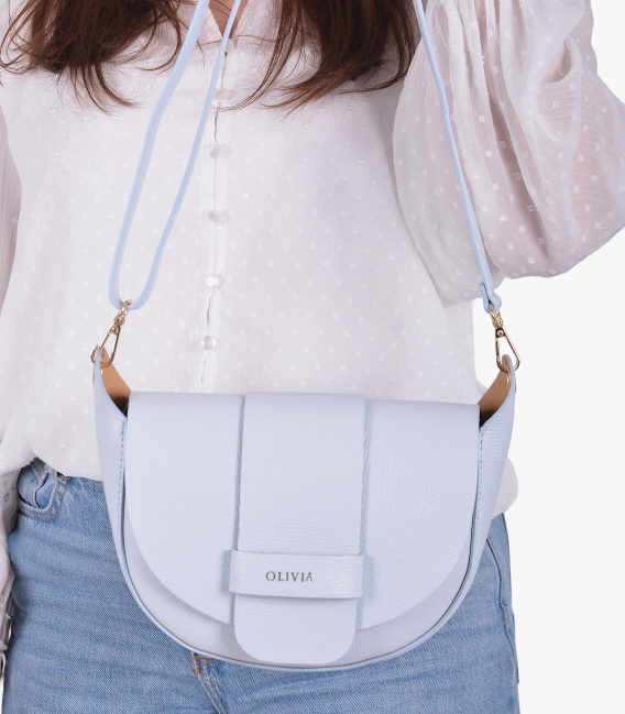Modrá kožená crossbody kabelka Sofia