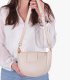 Béžová kožená crossbody kabelka Sofia
