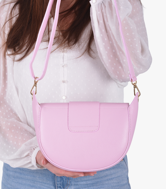 Ružová kožená crossbody kabelka Sofia