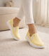 Žlté kožené slip on mokasíny DTE054