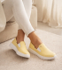 Žlté kožené slip on mokasíny DTE054