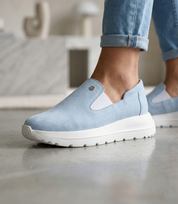 Modré slip on mokasíny DTE054