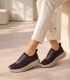 Hnedé slip on tenisky s kamienkami na podošve unica 2534