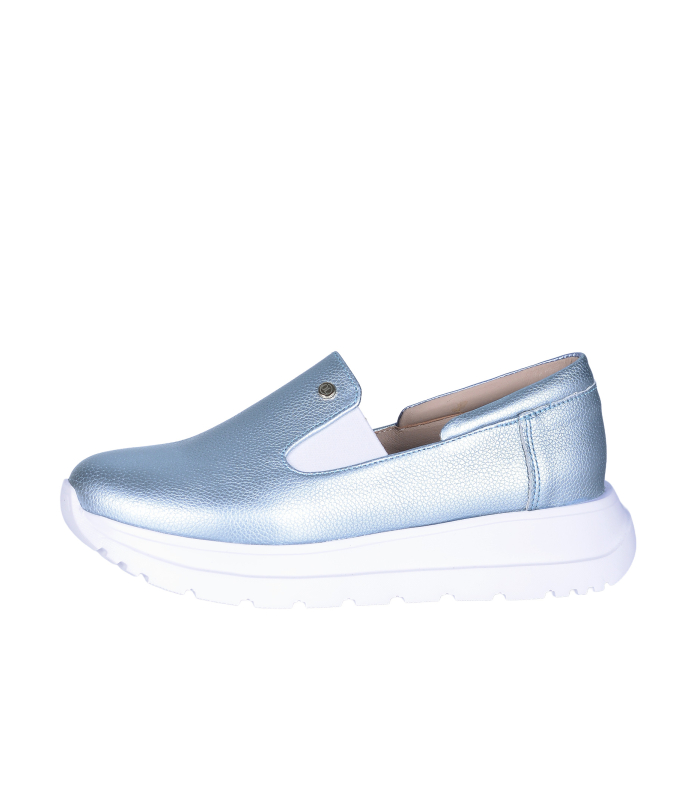 Modré kožené slip on mokasíny DTE054