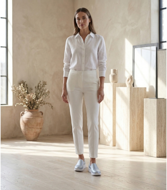 Modré kožené slip on mokasíny DTE054