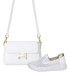 Zvýhodnený set biele perforované slip on mokasíny DTE054+kabelka Ivana