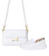 Zvýhodnený set biele slip on mokasíny DTE054+kabelka Ivana