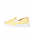 Žlté kožené slip on mokasíny DTE054
