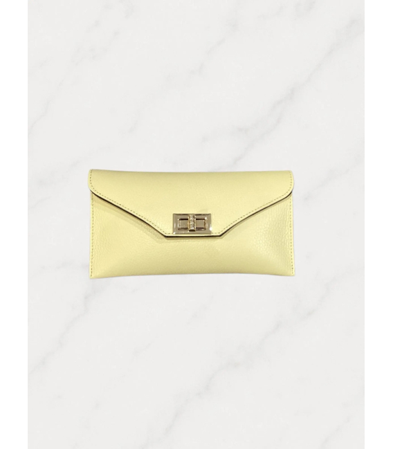 Dámska kožená crossbody žltá kabelka