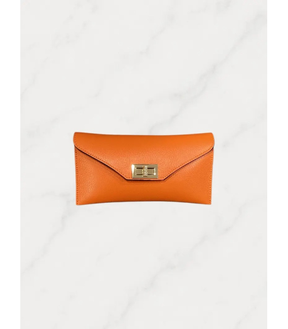 Dámska kožená crossbody oranžová kabelka